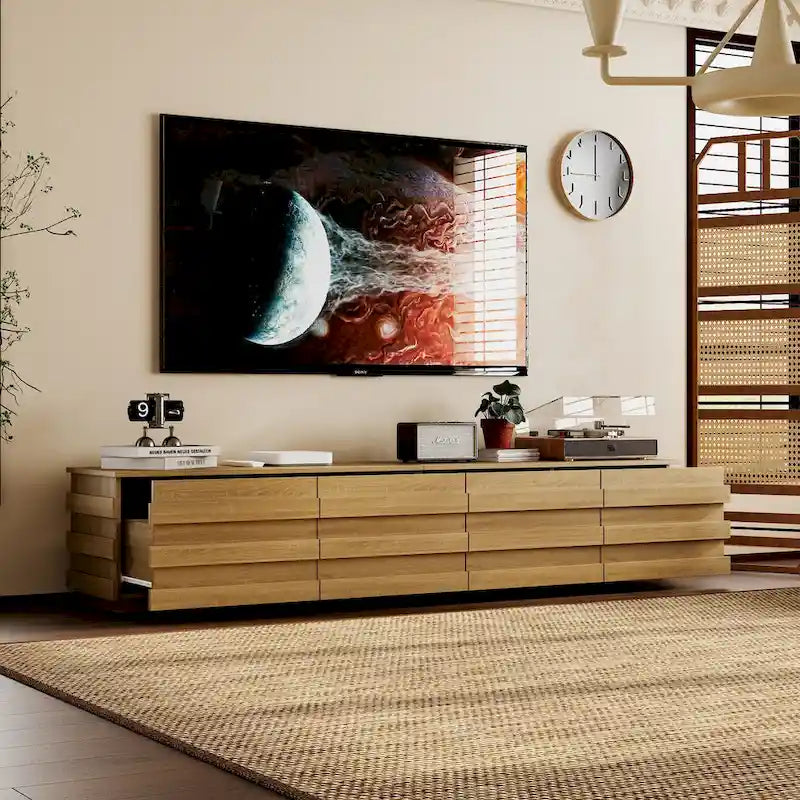 Meuble TV contemporain en bois : Design minimaliste et rangement fonctionnel