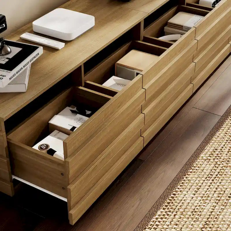 Meuble TV contemporain en bois : Design minimaliste et rangement fonctionnel