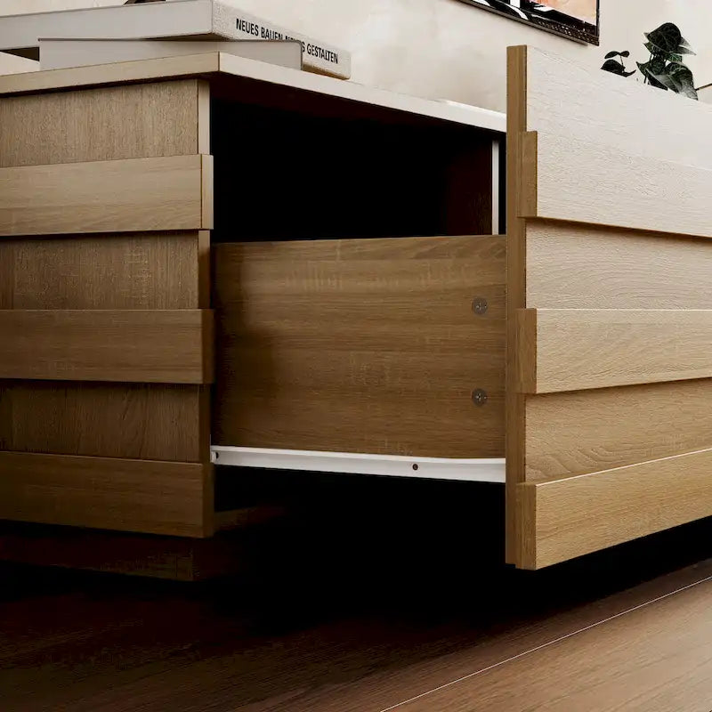 Meuble TV contemporain en bois : Design minimaliste et rangement fonctionnel