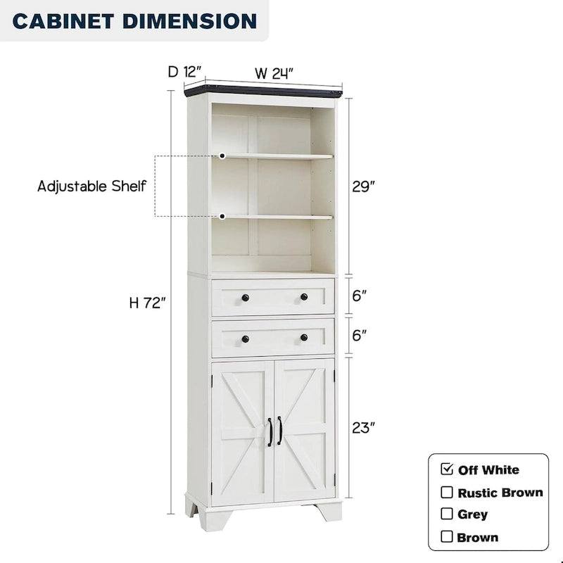Meuble de rangement haut de salle de bain de 72 po, Meuble de rangement de style rustique - S.O.
