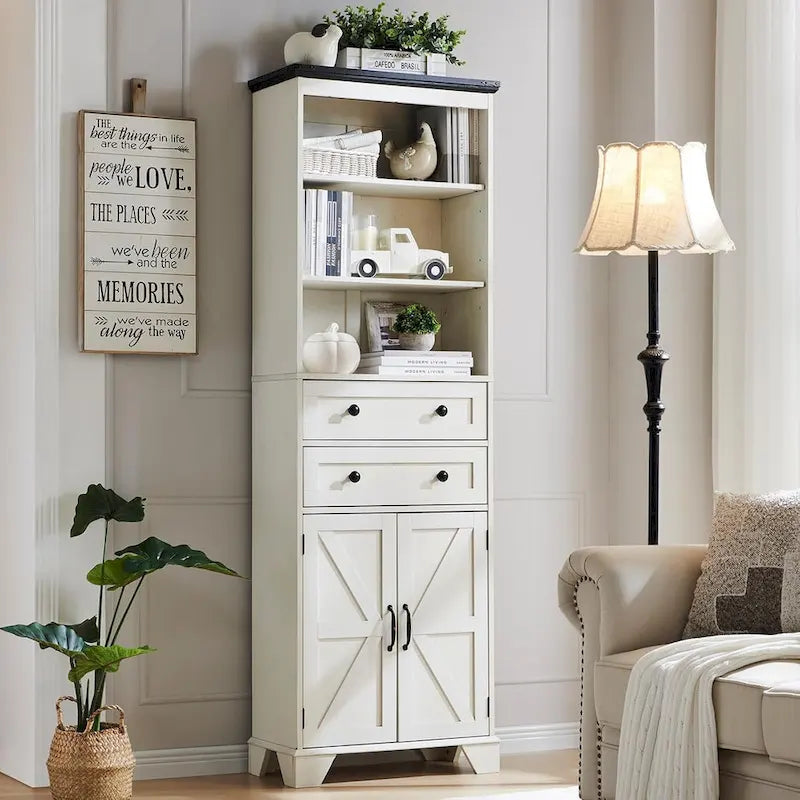 Meuble de rangement haut de salle de bain de 72 po, Meuble de rangement de style rustique - S.O.
