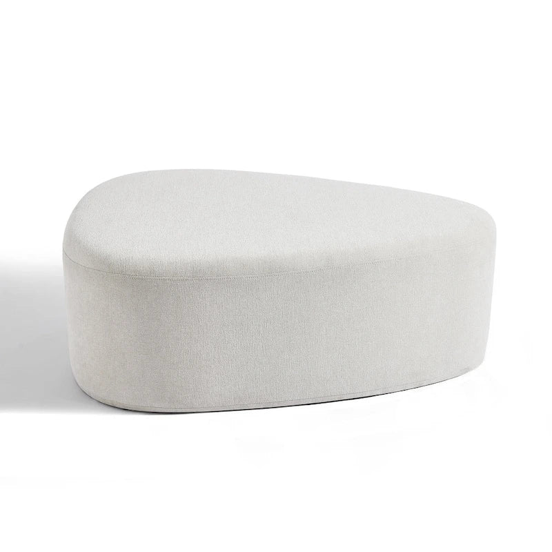 Ottoman rembourré en triangle arrondi de 43 po, grand pouf en tissu