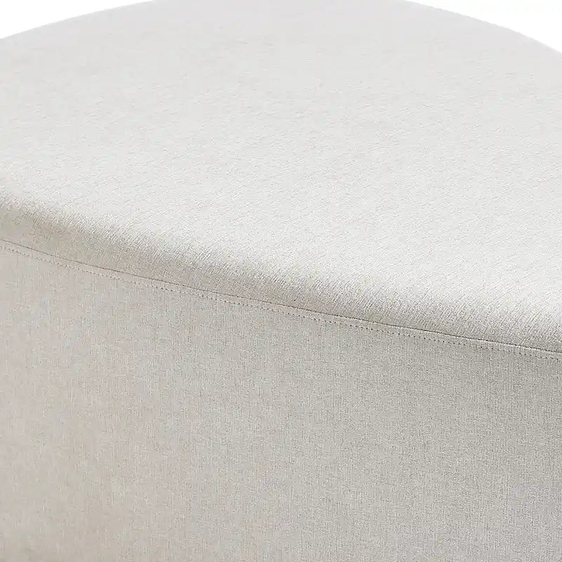 Ottoman rembourré en triangle arrondi de 43 po, grand pouf en tissu