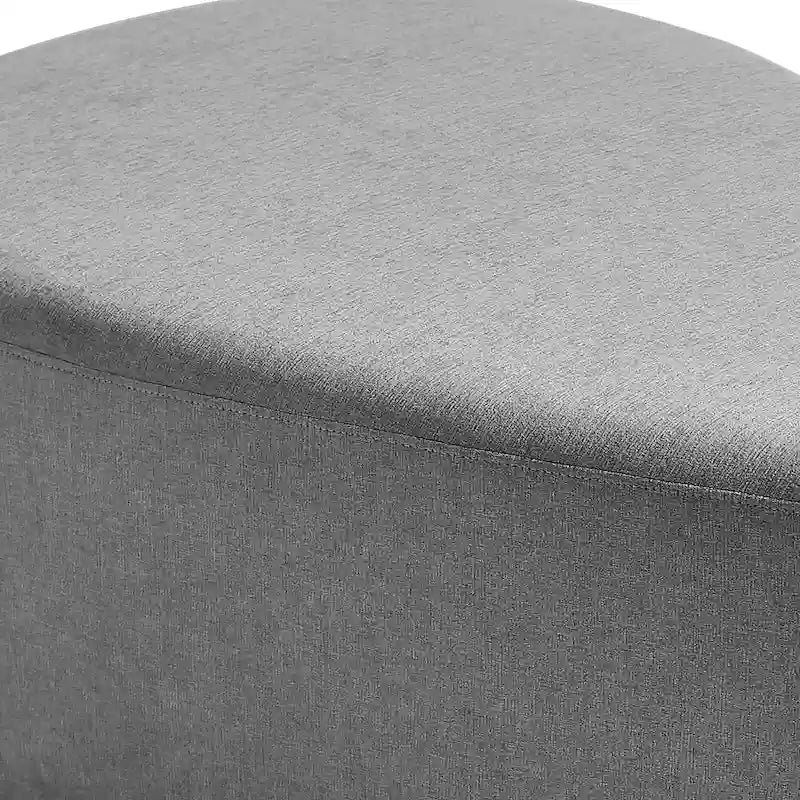 Ottoman rembourré en triangle arrondi de 43 po, grand pouf en tissu