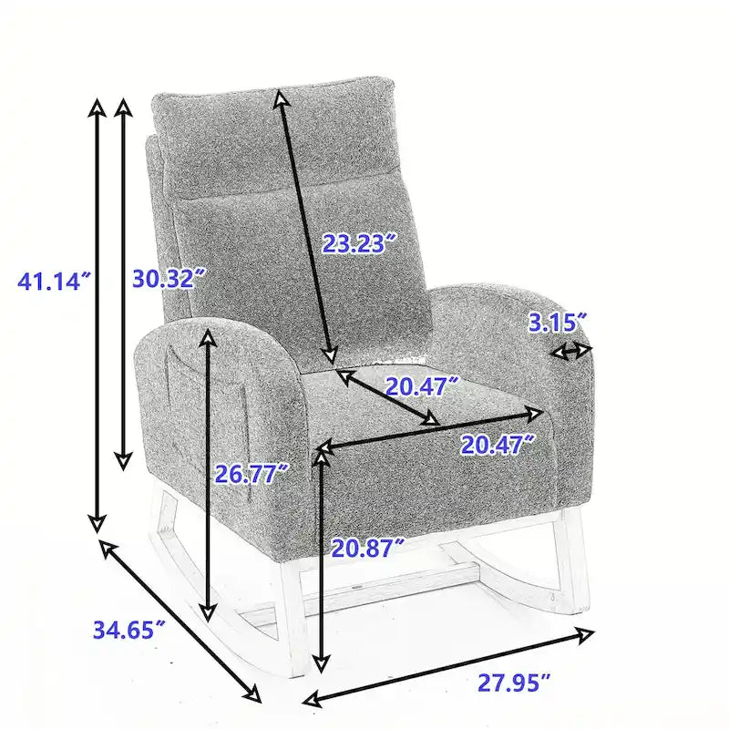 Fauteuil à bascule en tissu Eddy