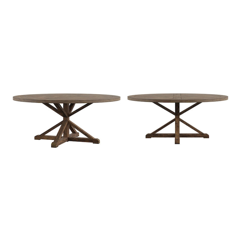 Table de salle à manger ronde Krakova Rustic avec base en X en pin