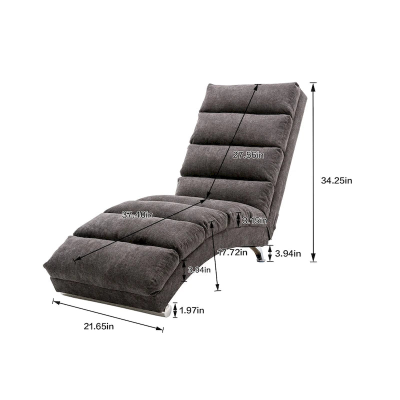 Chaise longue en lin pour intérieur, longue banquette moderne pour bureau ou salon