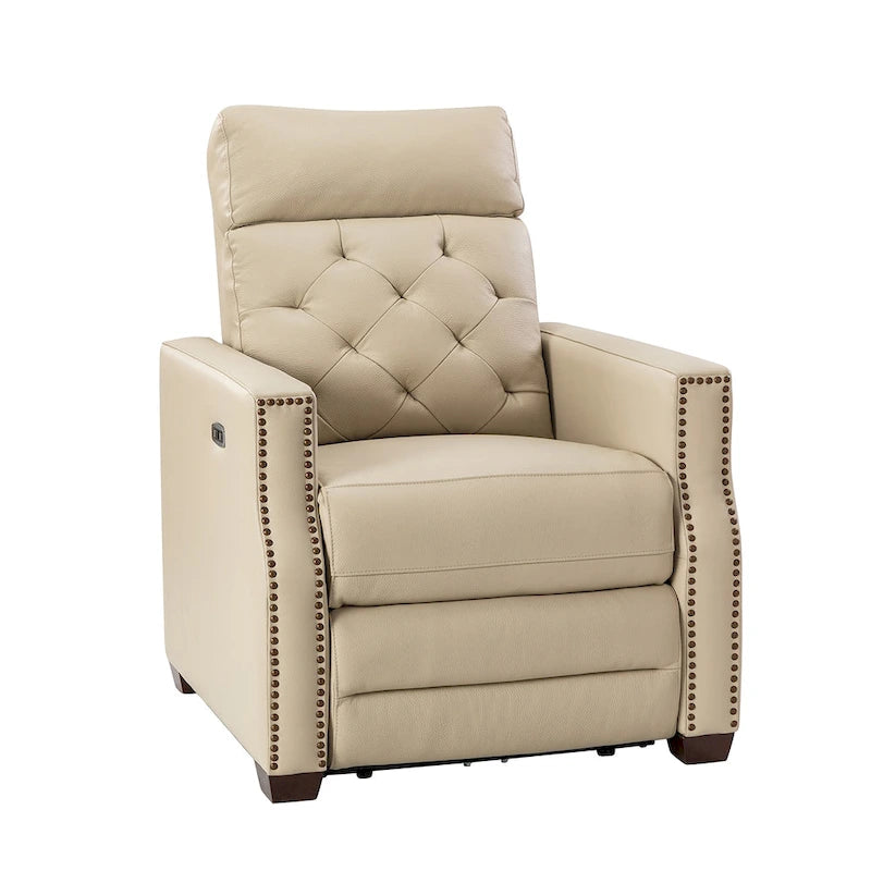 Fauteuil inclinable électrique en cuir véritable de 31,50 po avec port USB
