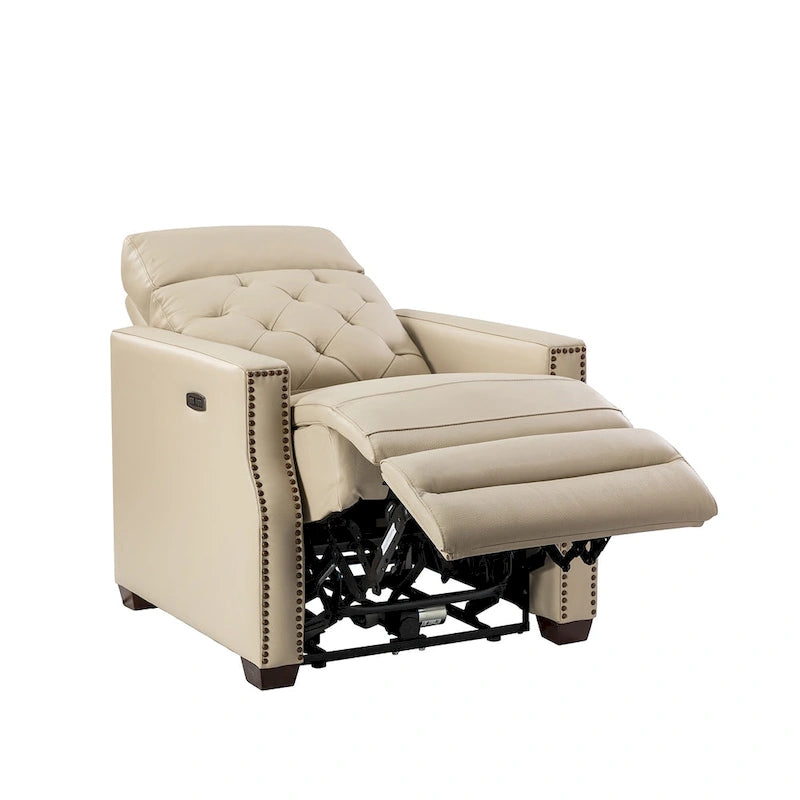 Fauteuil inclinable électrique en cuir véritable de 31,50 po avec port USB