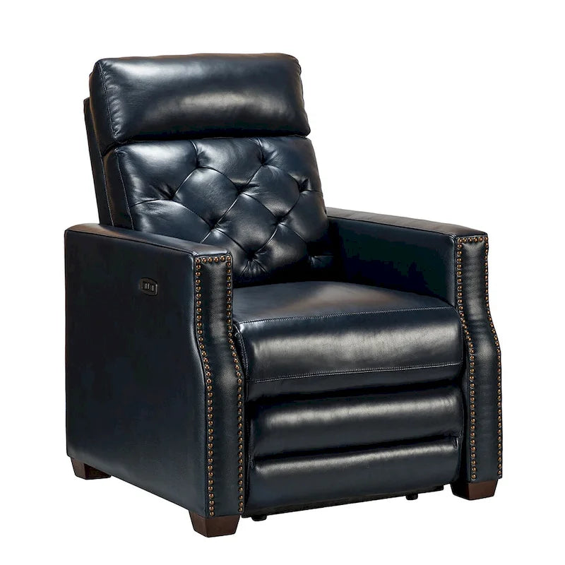 Fauteuil inclinable électrique en cuir véritable de 31,50 po avec port USB