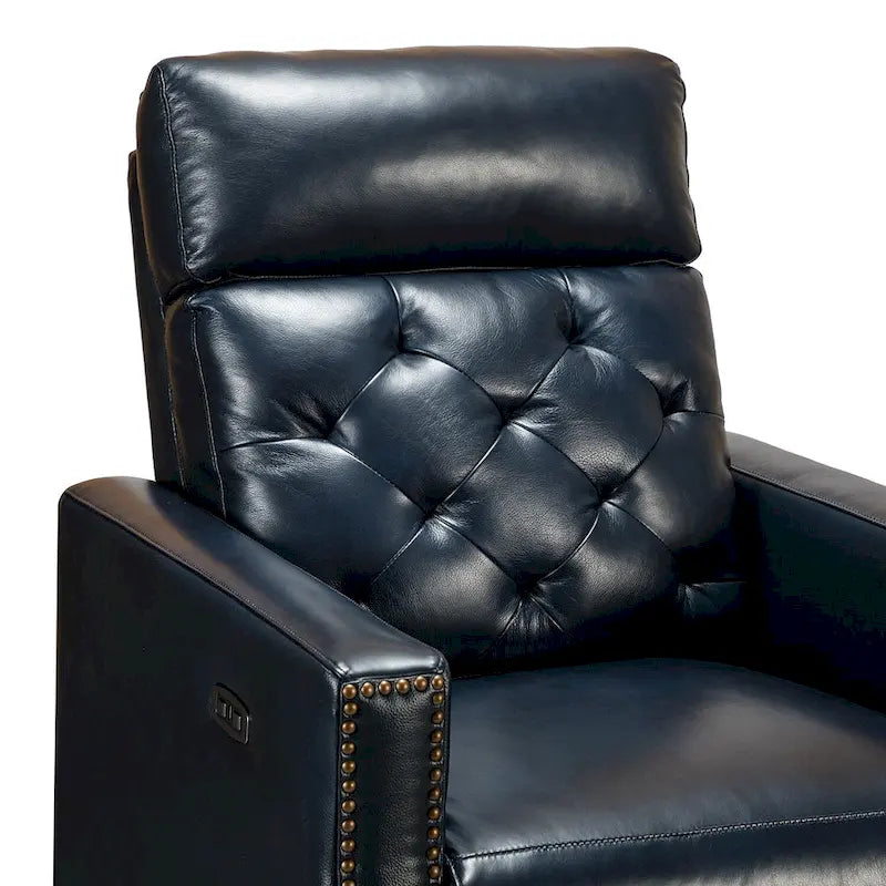 Fauteuil inclinable électrique en cuir véritable de 31,50 po avec port USB