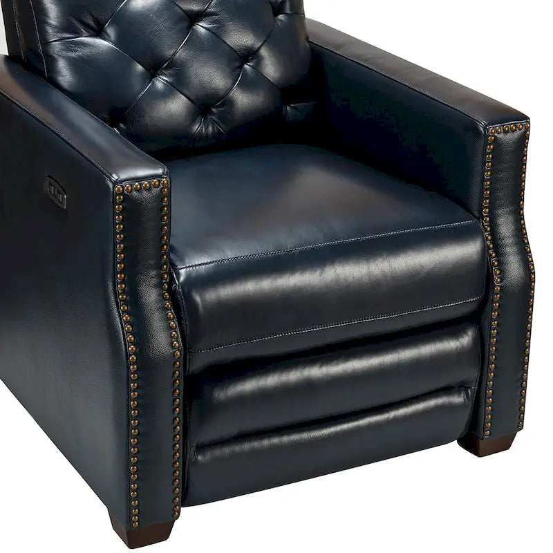 Fauteuil inclinable électrique en cuir véritable de 31,50 po avec port USB