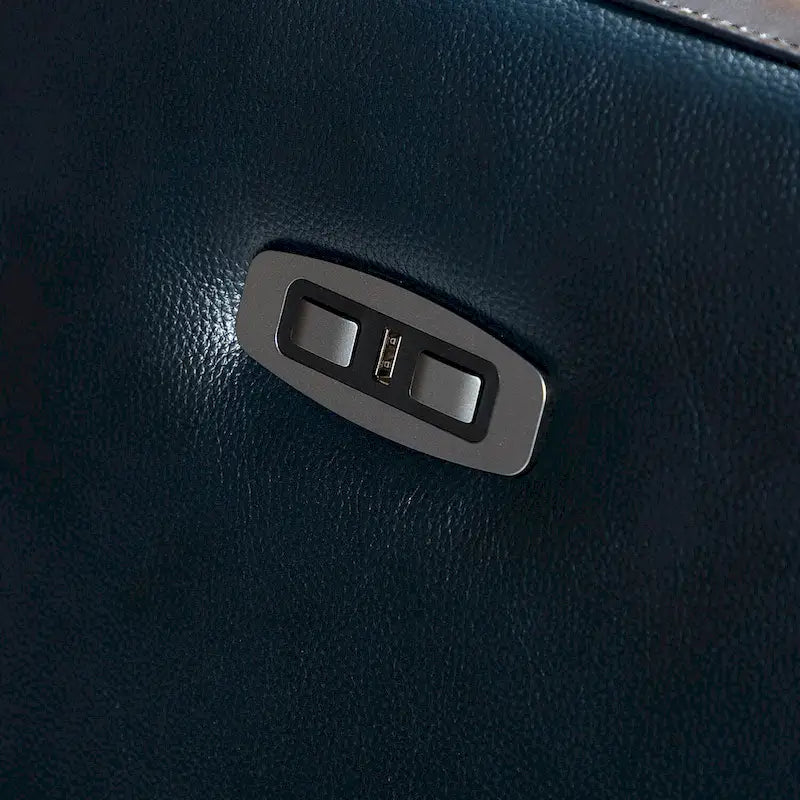Fauteuil inclinable électrique en cuir véritable de 31,50 po avec port USB