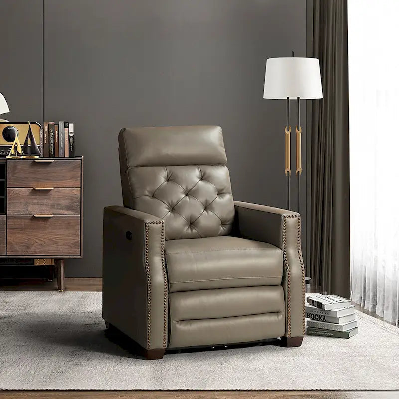 Fauteuil inclinable électrique en cuir véritable de 31,50 po avec port USB