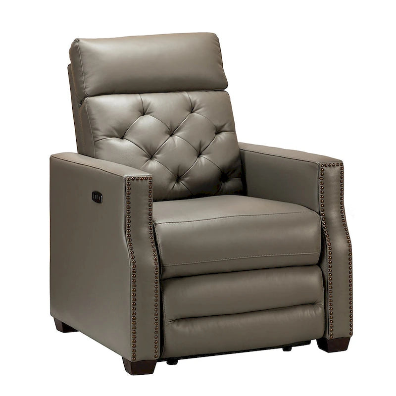 Fauteuil inclinable électrique en cuir véritable de 31,50 po avec port USB
