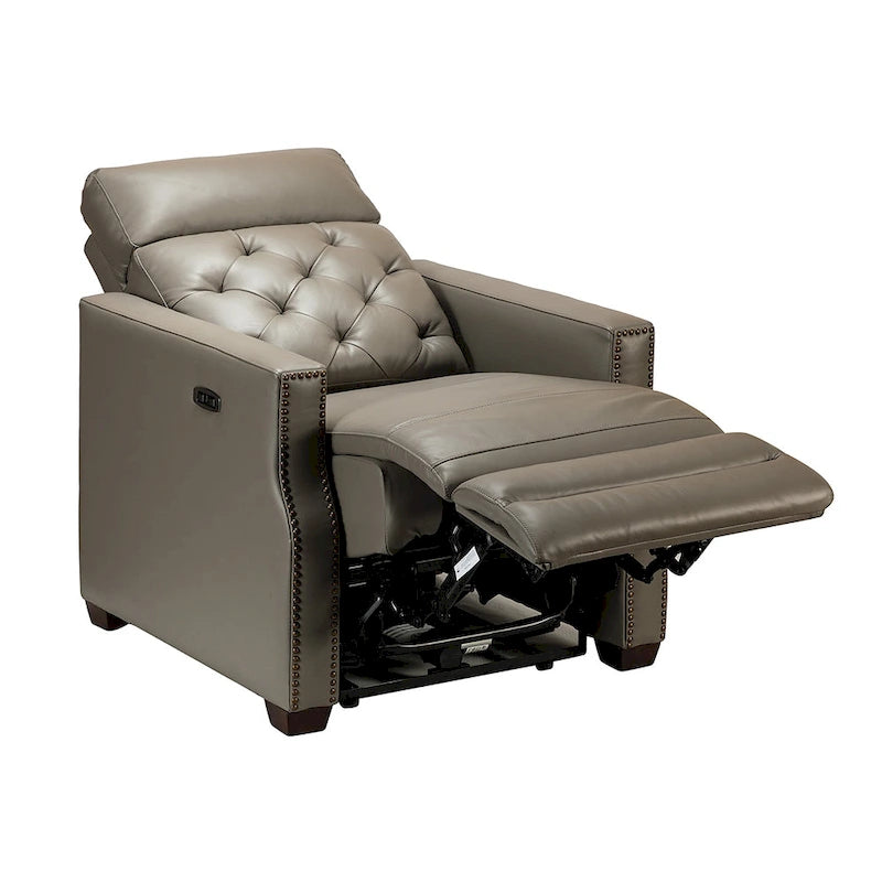 Fauteuil inclinable électrique en cuir véritable de 31,50 po avec port USB
