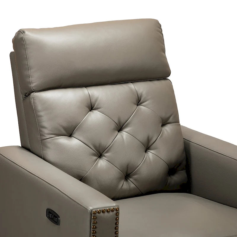 Fauteuil inclinable électrique en cuir véritable de 31,50 po avec port USB