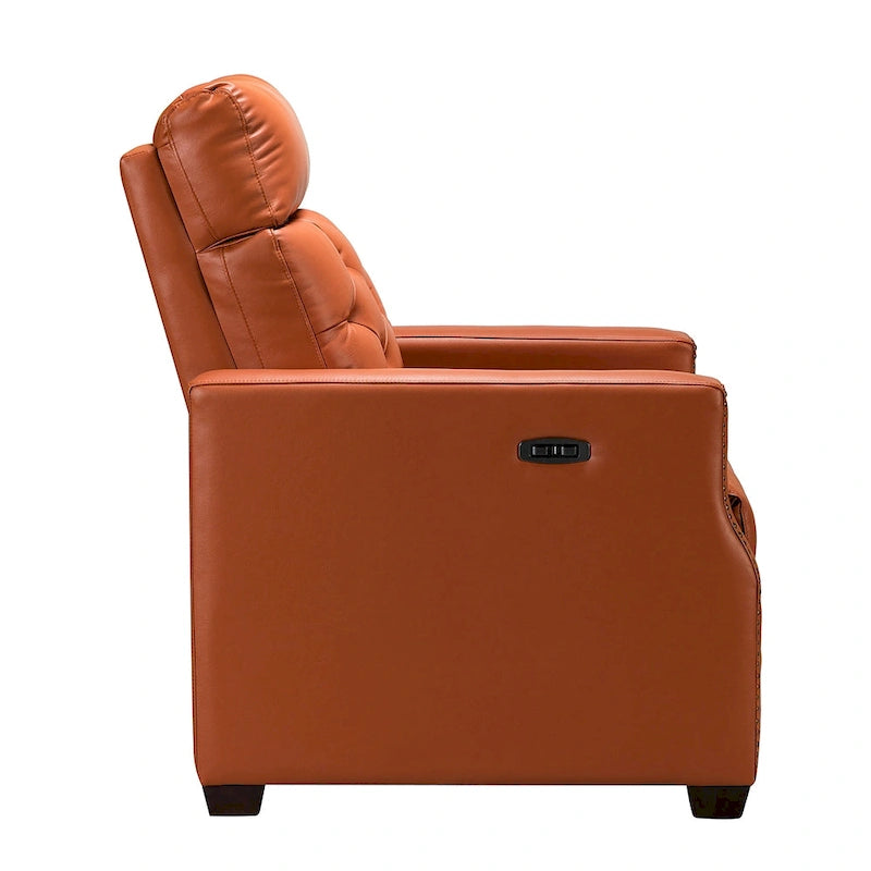 Fauteuil inclinable électrique en cuir véritable de 31,50 po avec port USB