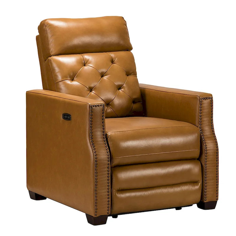 Fauteuil inclinable électrique en cuir véritable de 31,50 po avec port USB