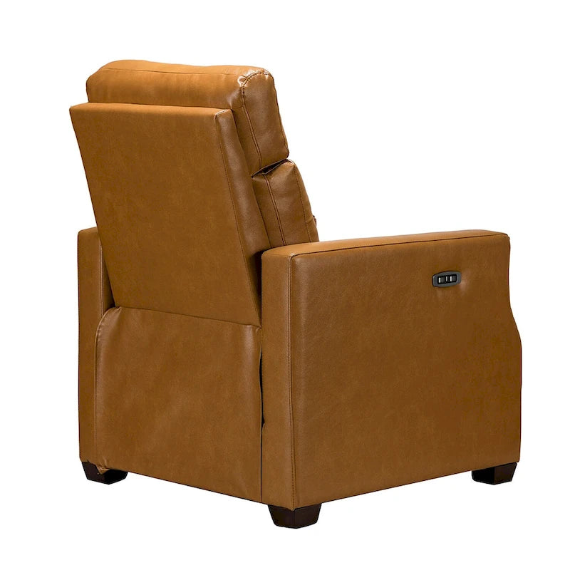 Fauteuil inclinable électrique en cuir véritable de 31,50 po avec port USB