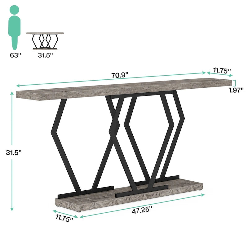 Console extra longue de 180 cm avec plateau en faux marbre et cadre doré