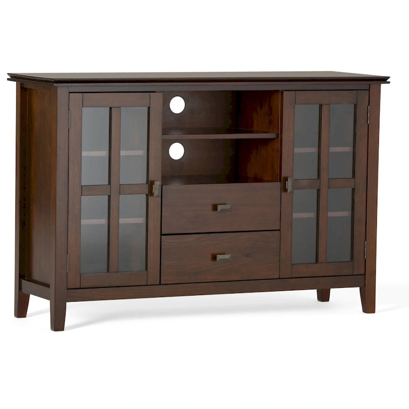 Meuble TV multimédia en bois massif de 53 po