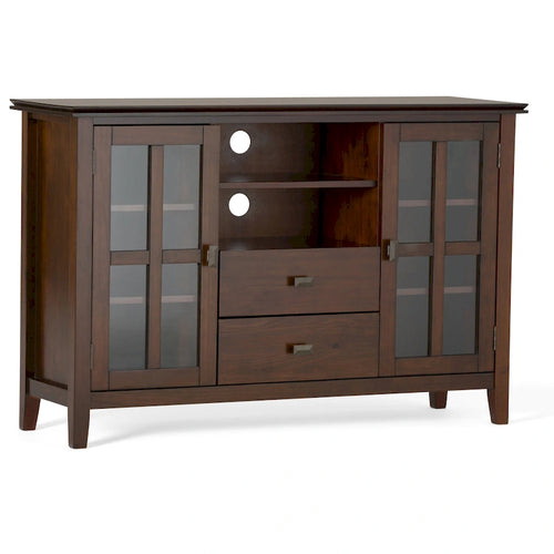 Meuble TV multimédia en bois massif de 53 po