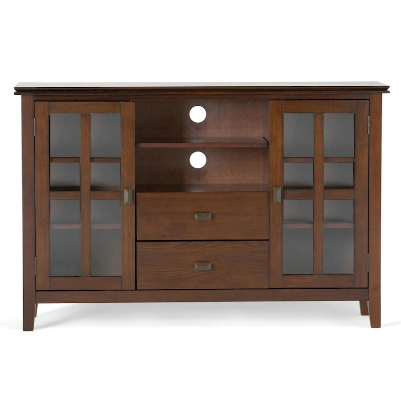 Meuble TV multimédia en bois massif de 53 po