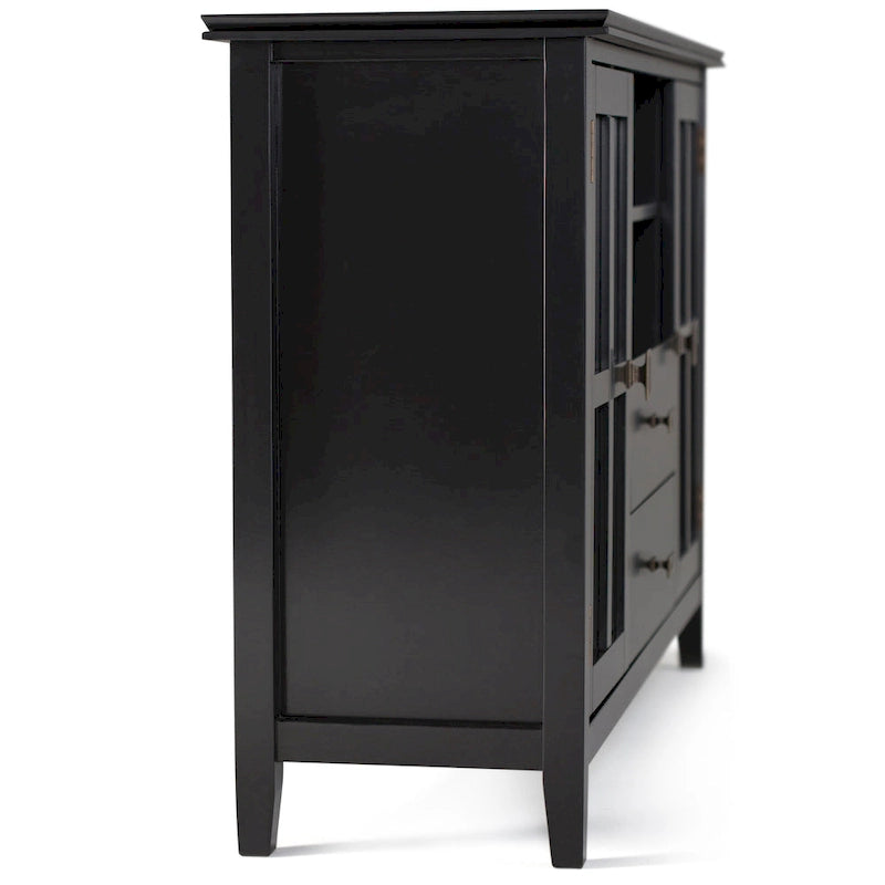 Meuble TV multimédia en bois massif de 53 po