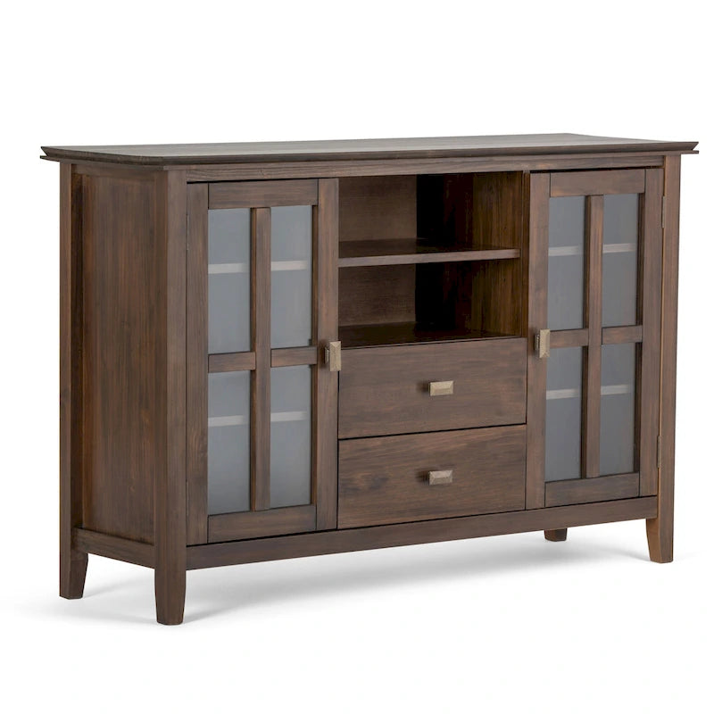 Meuble TV multimédia en bois massif de 53 po