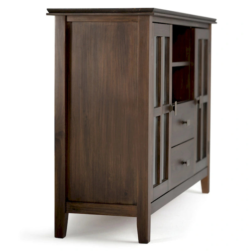 Meuble TV multimédia en bois massif de 53 po