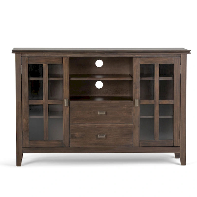 Meuble TV multimédia en bois massif de 53 po