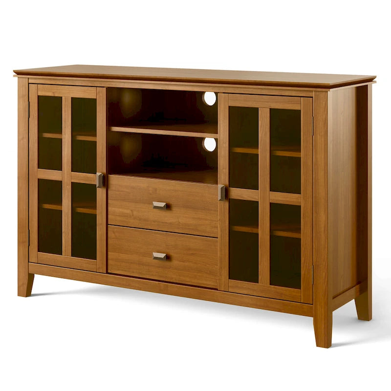 Meuble TV multimédia en bois massif de 53 po