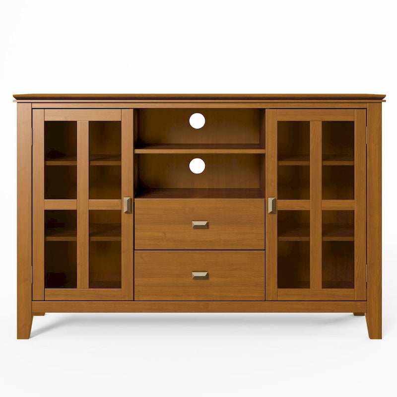 Meuble TV multimédia en bois massif de 53 po