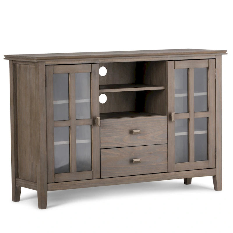 Meuble TV multimédia en bois massif de 53 po