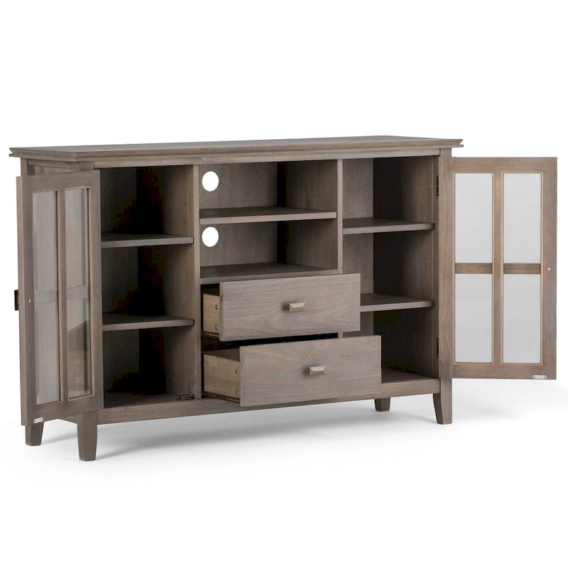 Meuble TV multimédia en bois massif de 53 po