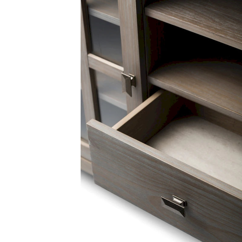 Meuble TV multimédia en bois massif de 53 po