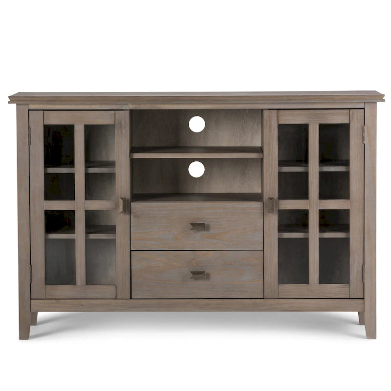 Meuble TV multimédia en bois massif de 53 po
