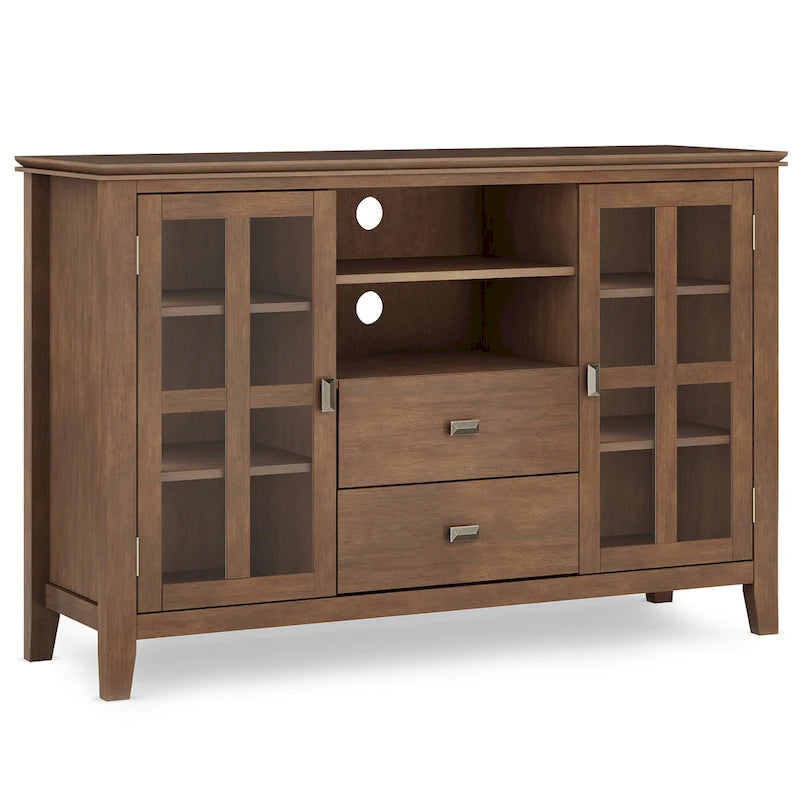 Meuble TV multimédia en bois massif de 53 po