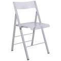Chaise de salle à manger pliable moderne en acrylique avec structure chromée
