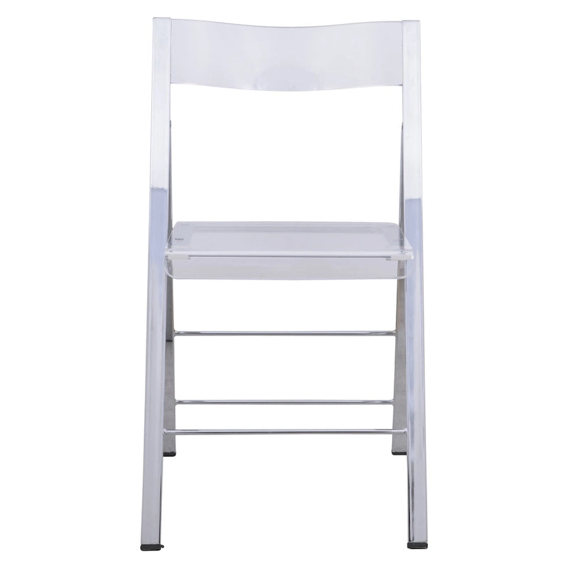 Chaise de salle à manger pliable moderne en acrylique avec structure chromée