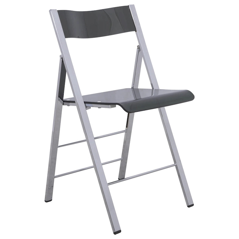 Chaise de salle à manger pliable moderne en acrylique avec structure chromée