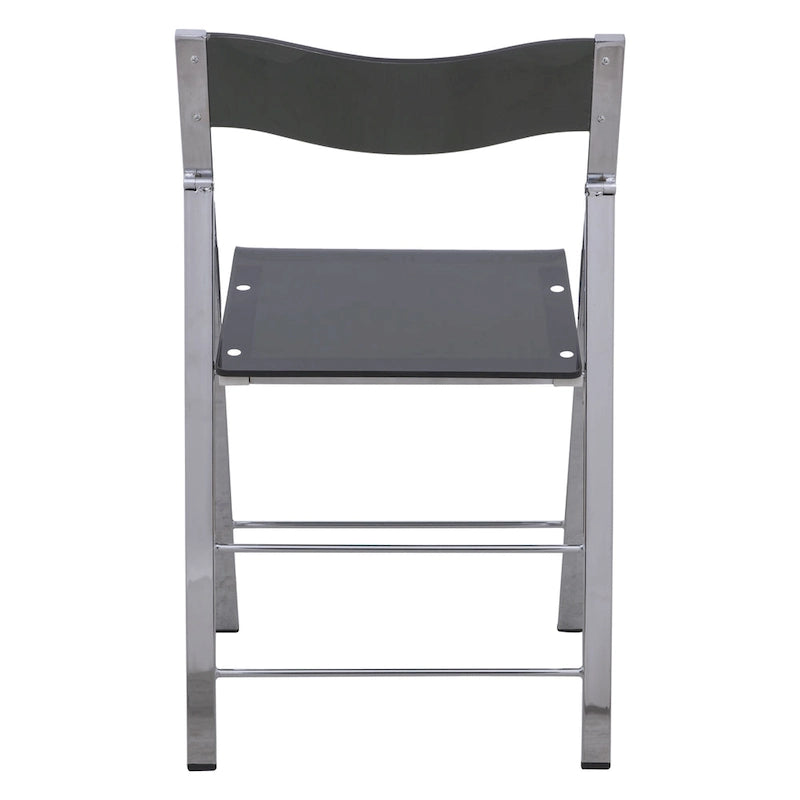 Chaise de salle à manger pliable moderne en acrylique avec structure chromée