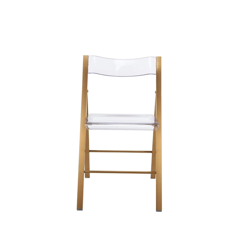 Chaise de salle à manger pliable moderne en acrylique avec structure chromée