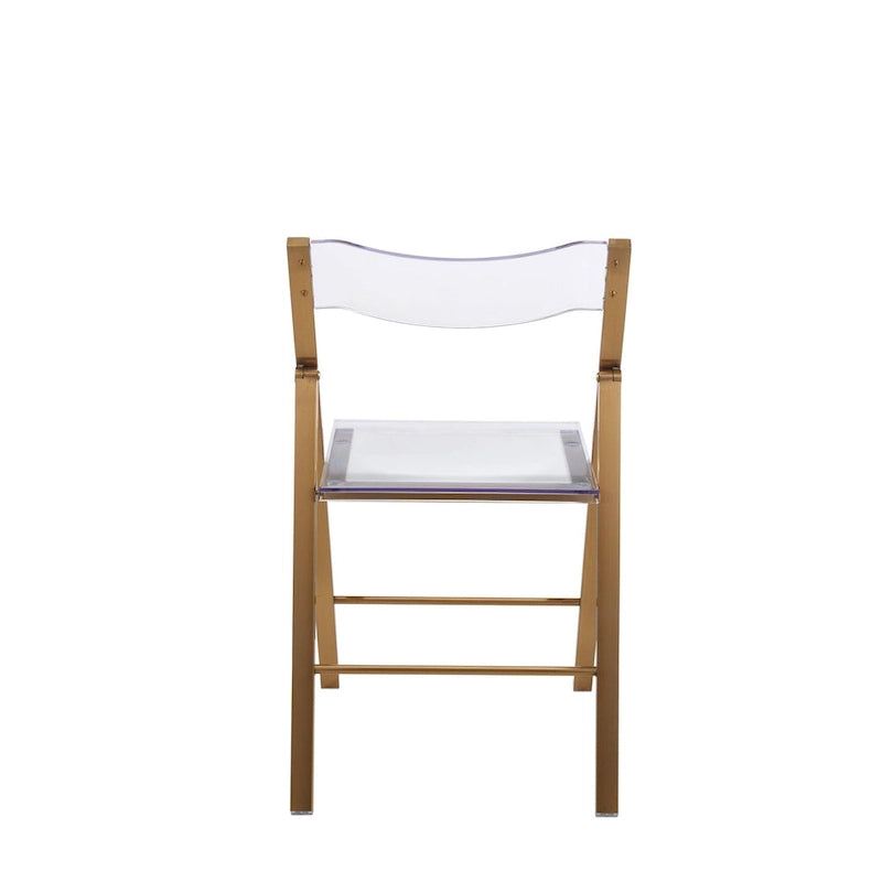 Chaise de salle à manger pliable moderne en acrylique avec structure chromée