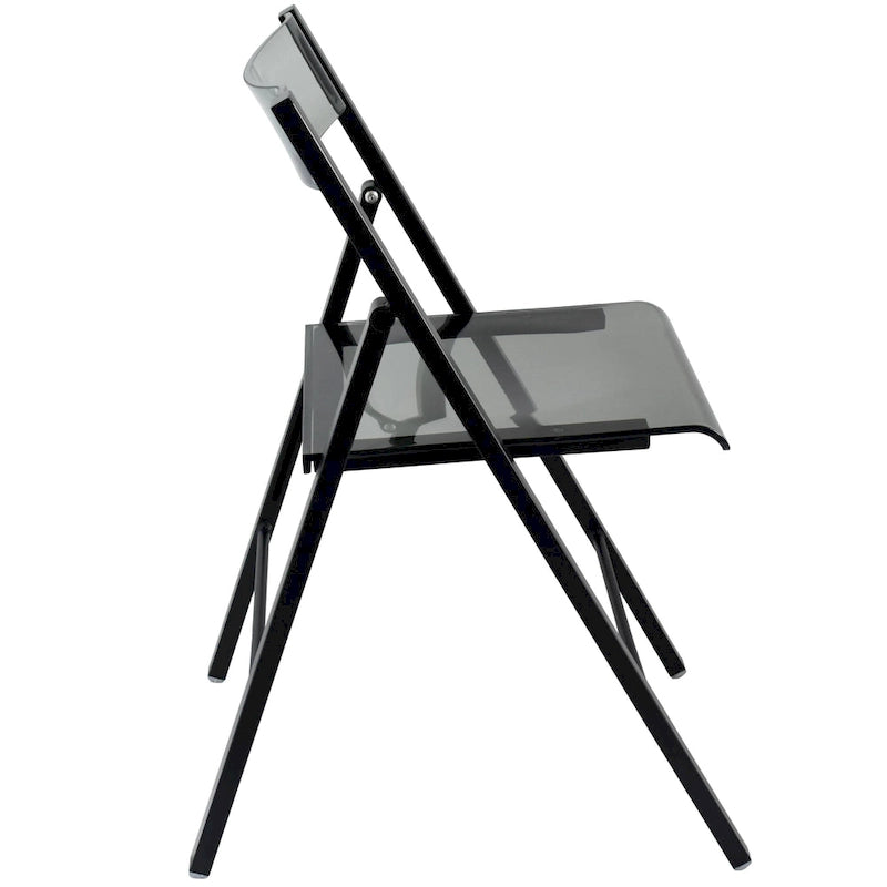 Chaise de salle à manger pliable moderne en acrylique avec structure chromée