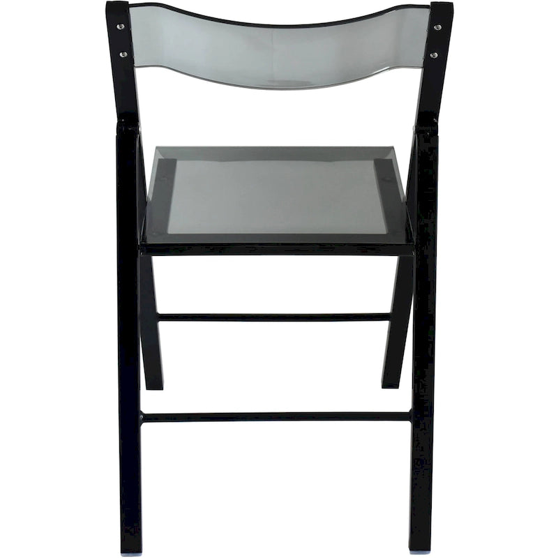 Chaise de salle à manger pliable moderne en acrylique avec structure chromée