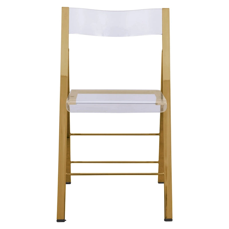 Chaise de salle à manger pliable moderne en acrylique avec structure chromée