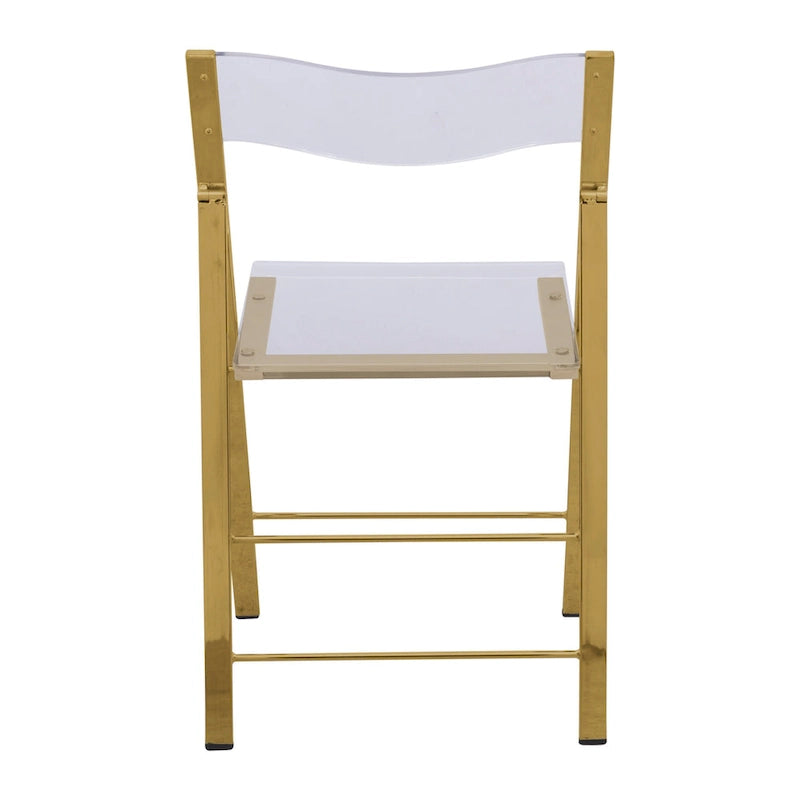 Chaise de salle à manger pliable moderne en acrylique avec structure chromée