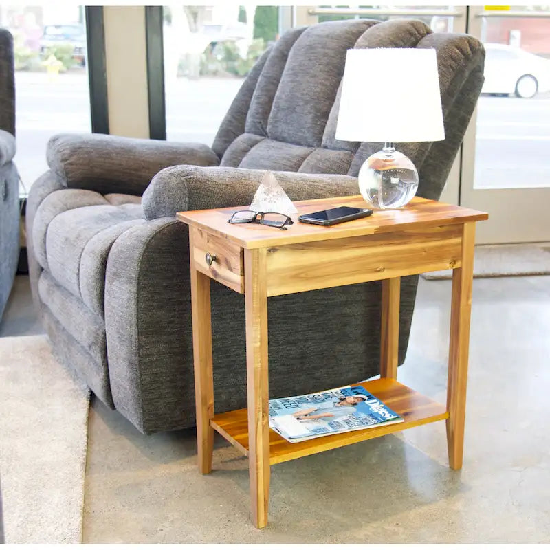 Table d'appoint inclinable en acacia massif
